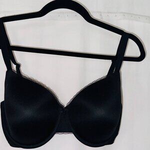 Calvin Klein Full Coverage Underwire T-Shirt Bra Womens Black Wide Strap